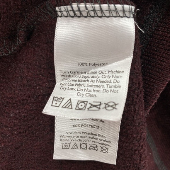 Eddie Bauer Sweater Mens LG TALL Burgandy Fleece Pullover 1/4 Zip Outdoor Casual - Picture 11 of 14